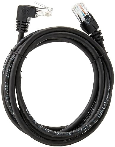 goobay Cat 5e Patch Cable 1x 90° Angled U/UTP Black 2 m Length