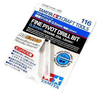 Tamiya 0.5mm Fine Pivot Drill Bit (Shank DIA. 1.0mm) # 74116