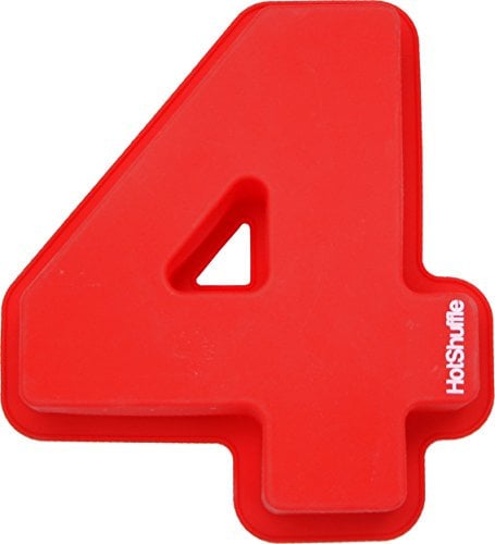 HotShuffle 13 Inch (33cm) XL Silicone Number Cake Tin Mould Baking Birthday Anniversary (Number 4)