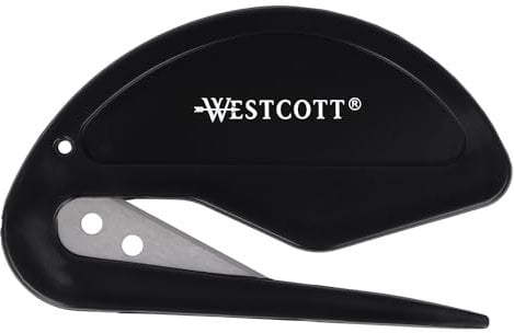 Westcott Brieföffner mit Sicherheitsgriff | Extrascharfer Brieföffner mit Klinge aus rostfreiem Edelstahl | ergonomischer Sicherheitsgriff | öffnet Briefe leicht und sauber | E-29699 00