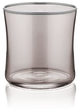 Koleksiyon Wasserglas klein rauchgrau mit Platinrand 250 ml 6er Set