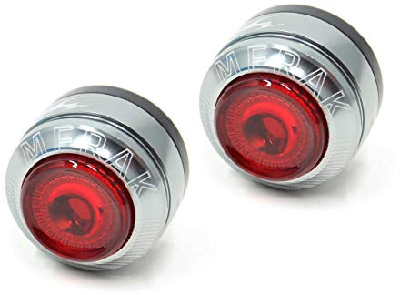 Moon Unisex Adult Merak Bar End Rear Light - Silver/Black