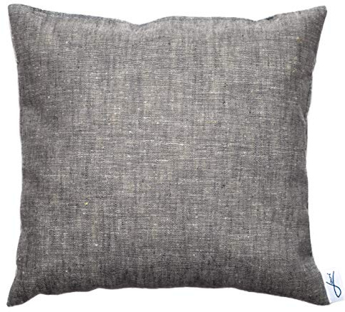 Lou-i Zirbenkissen - Kissen mit Zirbenspäne - Zirbenkissen zum Schlafen - Frischer Zirbenduft - Zirbelkiefer Kissen - Zirbenholzkissen (20x20 cm, Leinen grau)