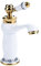 Ceramica rubinetto in ottone antico rubinetto lavandino bagno blu e bianco porcellana collo lungo rubinetto miscelatore rubinetto vintage cucina rubinetto acqua freddacalda rubinetto(bianca)
