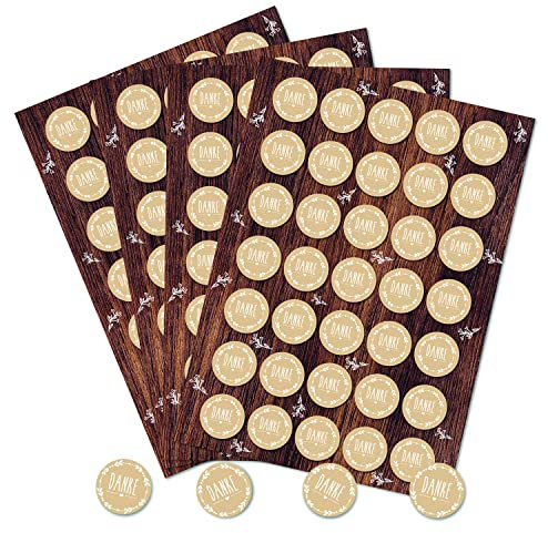 Logbuch-Verlag 140 runde DANKE Aufkleber beige natur weiß Sticker zDankeschön Geschenk Dankeskarte Hochzeit Geburtstag Taufe 3,2 cm