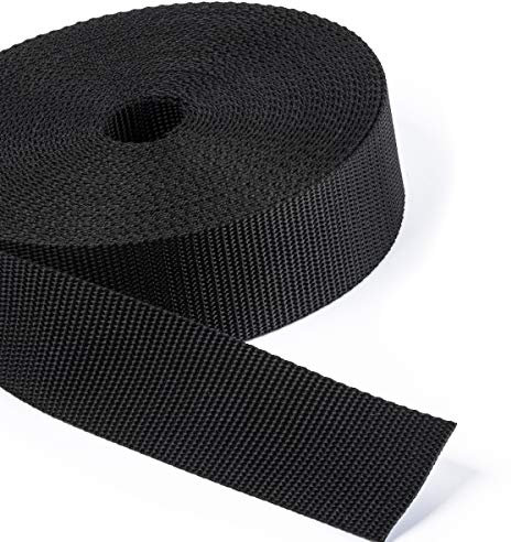 2 Meter PP-Gurtband, Taschenband, Taschengurt - schwarz - 1,6mm stark, 40mm breit