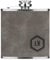 Personalised 6oz PU Leather Hip Flask Grey Custom Initials Name Standard Hexagon Premium Quality