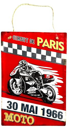 DiiliHiiri Affiche Moto A3 Métal - Plaque Rétro 40x28x0.2cm pour Décoration Murale Maison et Cuisine Vintage Ornements Décoratifs pour Atelier Garage Restaurant Bar Cadeaux Originaux pour Père (9527)