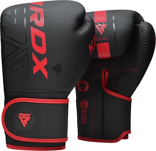 RDX Boxhandschuhe, Muay Thai Kickboxen Sparring, Maya Hide Leder Kara Boxing Gloves Männer Damen, Boxsack Punchinghandschuhe, Kickboxhandschuhe MMA Kampfsport Training Schwarz Adult 8 10 12 14 16oz