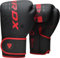 RDX Boxhandschuhe, Muay Thai Kickboxen Sparring, Maya Hide Leder Kara Boxing Gloves Männer Damen, Boxsack Punchinghandschuhe, Kickboxhandschuhe MMA Kampfsport Training Schwarz Adult 8 10 12 14 16oz