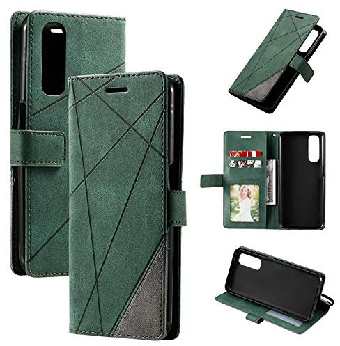 QiongniAN Custodia per Oppo Realme 7,Custodia in Pelle Custodia per Oppo Realme Narzo 20 PRO,Custodia per Oppo Realme 7 RMX2151 RMX2155 / Realme Narzo 20 PRO RMX2161 RMX2163 Custodia Cover Case Green