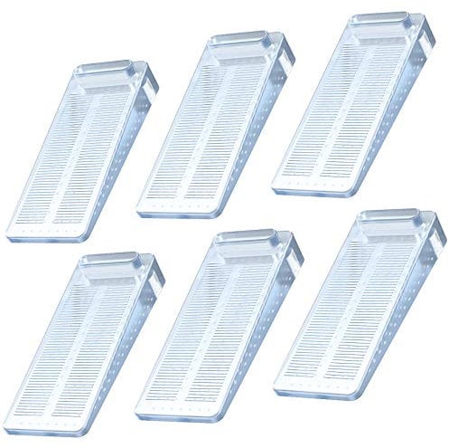 Türstopper Boden, Yosemy 6 Stück Gummi Türkeil Rutschfest Höhenverstellbar Fensterstopper Keil, Ungiftig Kein Unangenehmer Geruch, für Alle Hartböden,Badezimmer, Balkontür, Kinderzimmer-Transparent