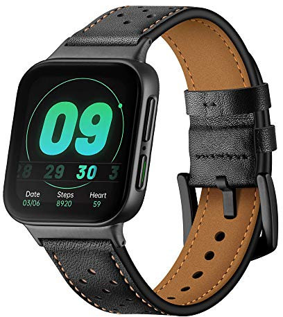 Shieranlee Armband Leder für Oppo Watch 41mm Uhrenarmband,Leder Uhrenarmband Schnellwechsel-Uhrenarmbänder Ersatz Wasserdichtes Armband für Oppo Watch 41mm