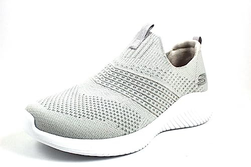 Skechers Damen Sneaker, Memory Schaum, Light Gray Knit Trim, 41 EU