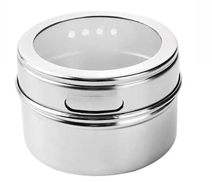 Corkwaw 5Pack Magnetic Spice Tins, stainless steel container storage box with transparent lid for storing herbs, spices and other seasonings