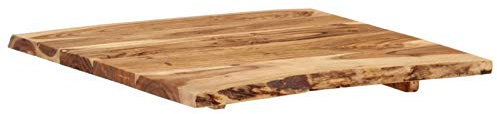 Susany Tischplatte Baumkante Massivholzplatte Akazie,Küchentischplatte Akazien-Massivholz Holzplatte Arbeitsplatte Massivholzplatte 60 x 60 x 2,5 cm für Esszimmertisch Küchentisch