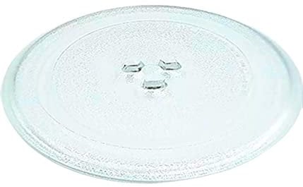 quailitas Microwave Plate - 255 mm Microwave Turntable Glass Tray w/ 3 Fixtures, Scratch-Resistant Plate