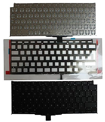 Power4Laptops UK Layout Backlit Black Replacement Laptop Keyboard Compatible With Apple MacBook Air 13 Inch M1 2020