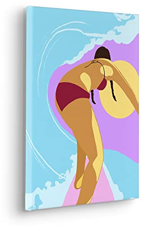 Komar Keilrahmenbild im Echtholzrahmen - Tube Riding - Größe 30 x 40 cm - Wandbild, Kunstdruck, Wanddekoration, Design, Wohnzimmer, Schlafzimmer