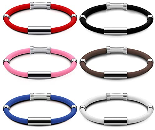 Sosation 6 Pcs Anti Static Bracelet Magnetic Silicone Bracelet