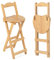 COSTWAY 2er Set Barhocker Klappbar mit Lehne, Barstuhl Holz mit 3 Fußstütze, Küchenstuhl Sitzhöhe 61 cm, Tresenhocker Bistrohocker für Küche Haus Garten Bar, Natur (2 Stühle mit Lehne)