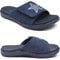 KuaiLu Mens Orthotic Slides Soft Cushion Sport Sandals with Plantar Fasciitis Arch Support Adjustable Open Toe Summer Slippers Slip on Indoor Outdoor Dark Blue Size 10