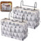 Forreen Bedside Hanging Storage Bag, 2 Pcs Bedside Hanging Storage Organiser Large Capacity Canvas Bedside Storage Pocket for Magazines, Remote Controls, Books