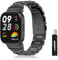 LanQii Métal Bracelet Compatible avec Xiaomi Redmi Watch 3, Acier Inoxydable Ajustable Entreprise Bracelet de Remplacement Hommes Femmes pour Xiaomi Redmi Watch 3 -Noir