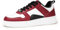 LUCKY STEP Damen-Sneaker mit Glitzernden Strasssteinen, Leder Low-Top Sneaker zum Schnüren, Lässige, Bequeme Walkingschuhe (Rot/Weiß, 8US-38EU-5UK)