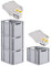 PROREGAL SuperSparSet 4x Eurobox NextGen Grip mit Scharnierdeckel und gelben Schiebeschnappverschlüssen, HxBxT 32x30x40cm, 30 L, Grau, Griffe offen, Eurobehälter, Transportbox