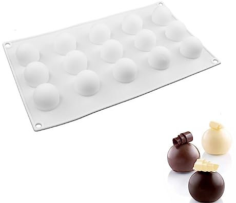 Holzsammlung Silikonform Kugel für Trüffelkugeln, Schokolade und Dessert - Pralinenform Rund Klein, Backform für Kuchen Dekoration