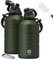 Fjbottle Stainless Steel Water Bottle 1.9L Double-Walled with Magnetic Lid, BPA Free Vacuum Insulated Water Bottle, Big Metal Drinking Flask Large Capacity Jug Leak-Proof for Sports, Camping, Gym
