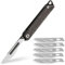 KeyUnity KK02BK Coltello tascabile flipper in titanio, coltello pieghevole portachiavi ad apertura rapida con lame sostituibili n. 24 per il trasporto quotidiano