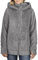 DENIMFY Fleecejacke Damen mit Kapuze DFMila Teddyfleece Kapuzenjacke Winterjacke Übergangsjacke, Größe:S, Farben:White-Anthracite