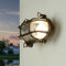Licht-Erlebnisse Wandleuchte Außen Messing Glas Dunkel Antik IP64 Balkon Hof H:13 cm E27 Maritim geriffelt Rustikale Outdoor Wandlampe SKIATHOS