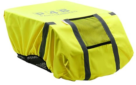 P4B | Universalabdeckung für Taschen-, Rucksack- und Korbüberzug | Reflex Neongelb | Wasserabweisende Fahrradkorb Abdeckung mit Reflexstreifen | Fahrradkorbabdeckung