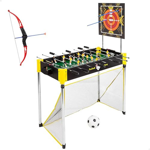 COLORBABY CB Games, 5-in-1-Multispieltisch, Fußball, Tischfußball, Tischfußball, Hockey, Bogenschießen, 92 x 41 x 61 cm, Tischfußball für Kinder, Geschenk für die ganze Familie (85419)