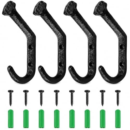 Garneck 4 Stück Gebogener Nagelhaken Aus Gusseisen Retro-wandhaken Wandhaken Aus Hutaufhänger Für Die Wand Pastorale Kleiderbügel Taschenhut-aufhänger Hutbügel Straßengestüt Landhausstil