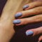 24pcs Short Square False Nails Stick on Nails Blue Press on Nails Removable Glue-on Nails Fake Nails Women Girls Nail Art Accessories
