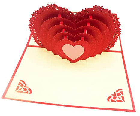 EXCEART Benutzerdefinierte 3d-up-karten Handgemachte Grußkarten Liebesherz Für Paare Personalisiertes