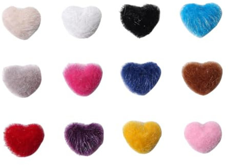FRCOLOR 12stücke Magnetische Flauschige Ball Dekorationen Für Nail Art Abnehmbare Herzform Maniküre Zubehör Für Kreative Nägel Und Besondere Anlässe