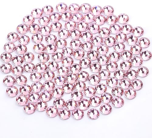 YHMQ DU 1440 pièces Strass Cristaux à Ongles + Strass pour Ongles Crystal Lt.rose + SS12 (2,8 + 3,0 mm)