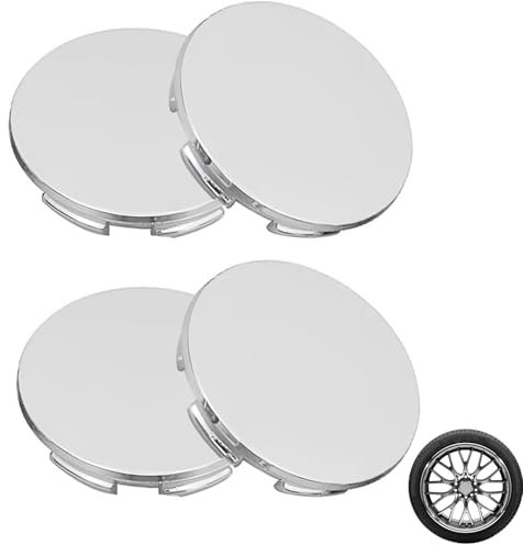 4 Pcs Cache Moyeu, Centre de Jante Capuchons, Cache Moyeu Centre de Roue, OD 60mm ID 56mm, Convient à la Plupart des Modèles de Voitures (Argent)