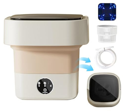 Lavadora Portátil Plegable, Mini Lavadora Con Secadora Giratoria, Lavadora De Ropa Para Bebés 8 Litros, Lavadora Para Acampar, Limpieza Profunda De Ropa Interior O Artículos Pequeños