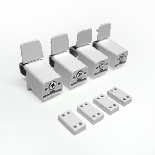 Tom'Shop Plissee ohne Bohren, mit Klemmträger Plisseerollo Halterungen Set / 4 Stück, 3 Farben zur Auswahl, wählen Sie die Farbe passend zur Profilfarbe