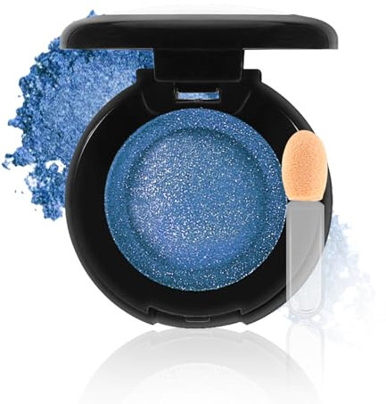 Apooliy Ombretto singolo in polvere glitterata, ombretto in crema shimmer altamente pigmentato, impermeabile, ombretto pressato viola a lunga durata