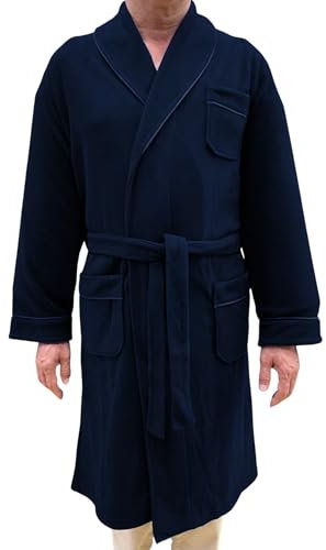 SGARLATA HOME Vestaglia da Uomo in Pile Collo a Scialle Classico art. Valerio (Blu,3XL)