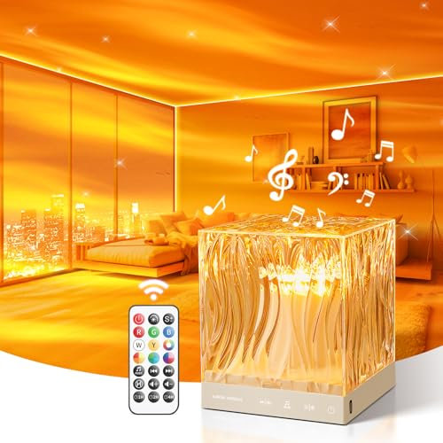 One Fire Northern Lights Projector, 15 White Noise Machine Bluetooth RGB Lights, 16 Colors Aurora Projector, 10 Brightness Night Light+Timer, Gifts for Girls, Teen Girl Gifts, Decor