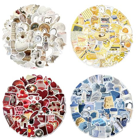 Sticker Aesthetic *200, Sticker Set für Laptop Gepäck Usw PVC Aesthetic Sticker Scrapbook Stickers Cartoon Sticker Aesthetic Journaling Zubehör Sticker Aesthetic Sticker Leicht Abziehbare Sticker