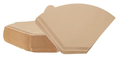QUARKZMAN 100 Stück 4 Kegel Kaffeefilter Größe 102 Einweg-Papier-Perkolator Kaffeefilter Natürliche ungebleichte Holzfaser geeignet für Kaffeefilter Tropfkaffeemaschine Braun